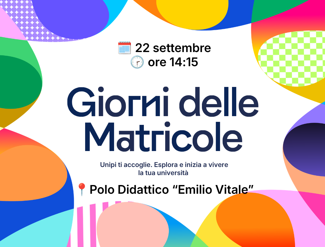 Benvenute Matricole @Ingegneria, 22 settembre 2026, Polo Didattico Emilio Vitale